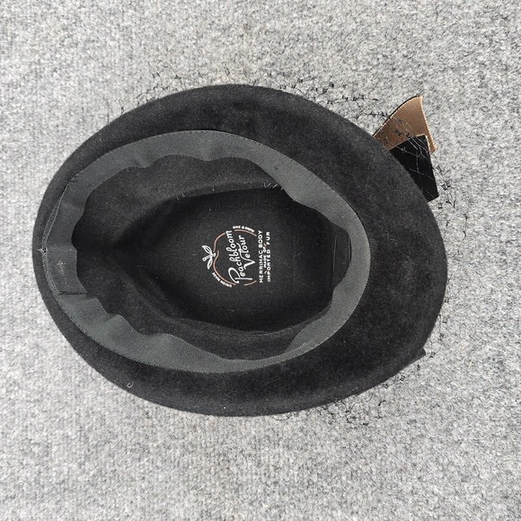 Vintage Peachbloom Velour Merrimac Body Black Fur Felt Hat with Veil & Bow‎ - Picture 9 of 11
